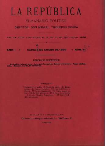 'La República : semanario político' - Año II Número 6 - 1898 enero 6