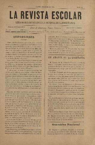'La Revista escolar decenario dedicado a la defensa de la enseñanza' - Año I Número 11 - 1905 julio 29