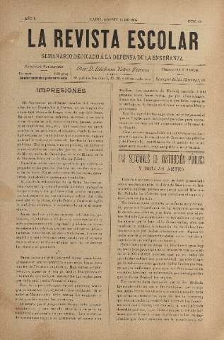 'La Revista escolar decenario dedicado a la defensa de la enseñanza' - Año I Número 13 - 1905 agosto 15
