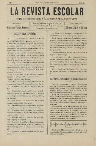 'La Revista escolar decenario dedicado a la defensa de la enseñanza' - Año I Número 19 - 1905 septiembre 30