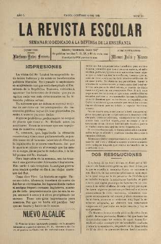 'La Revista escolar decenario dedicado a la defensa de la enseñanza' - Año I Número 22 - 1905 octubre 23
