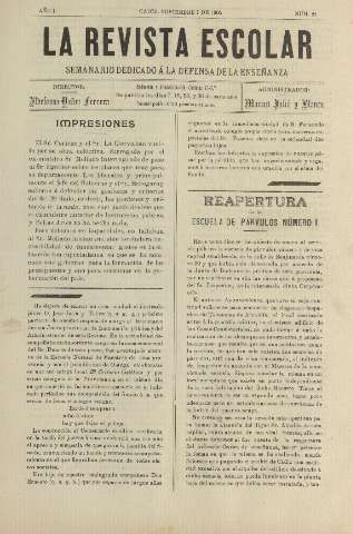 'La Revista escolar decenario dedicado a la defensa de la enseñanza' - Año I Número 24 - 1905 noviembre 7
