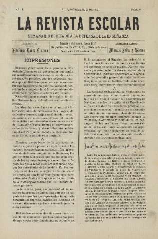 'La Revista escolar decenario dedicado a la defensa de la enseñanza' - Año I Número 25 - 1905 noviembre 15