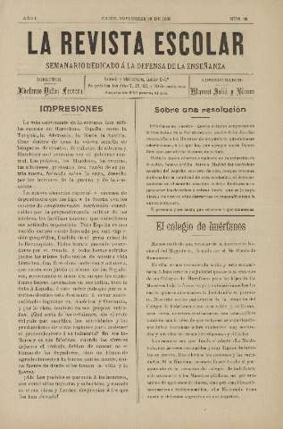 'La Revista escolar decenario dedicado a la defensa de la enseñanza' - Año I Número 27 - 1905 noviembre 30