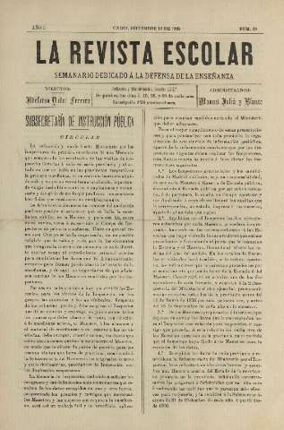 'La Revista escolar decenario dedicado a la defensa de la enseñanza' - Año I Número 29 - 1905 diciembre 12