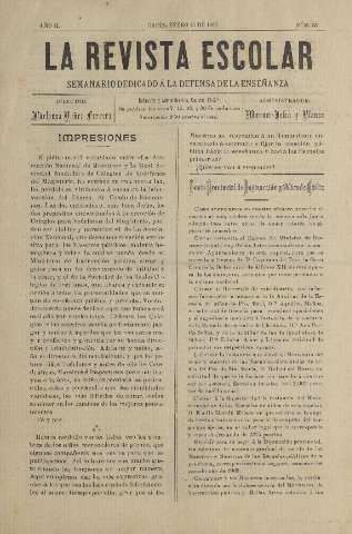 'La Revista escolar decenario dedicado a la defensa de la enseñanza' - Año II Número 33 - 1906 enero 15