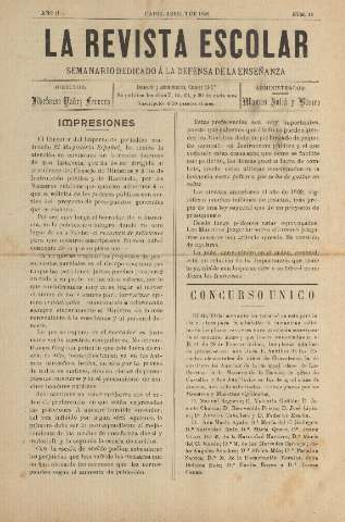 'La Revista escolar decenario dedicado a la defensa de la enseñanza' - Año II Número 44 - 1906 abril 7