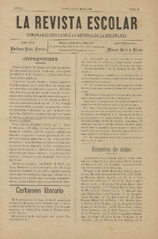 'La Revista escolar decenario dedicado a la defensa de la enseñanza' - Año II Número 55 - 1906 junio 30