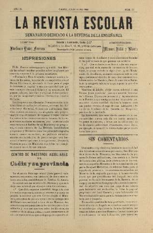 'La Revista escolar decenario dedicado a la defensa de la enseñanza' - Año II Número 57 - 1906 julio 14