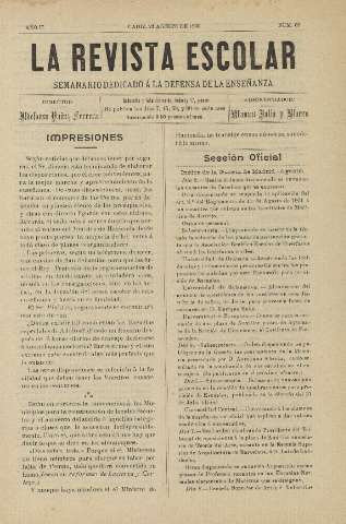 'La Revista escolar decenario dedicado a la defensa de la enseñanza' - Año II Número 62 - 1906 agosto 23