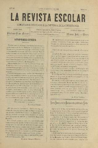 'La Revista escolar decenario dedicado a la defensa de la enseñanza' - Año II Número 63 - 1906 agosto 31