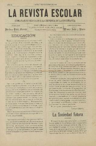 'La Revista escolar decenario dedicado a la defensa de la enseñanza' - Año II Número 64 - 1906 septiembre 7