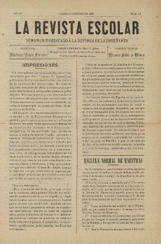 'La Revista escolar decenario dedicado a la defensa de la enseñanza' - Año II Número 68 - 1906 octubre 6