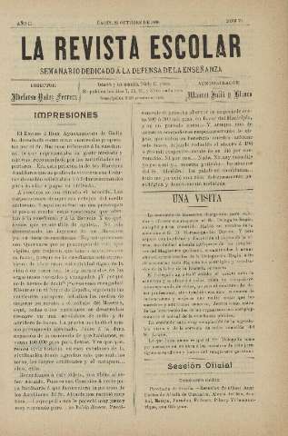'La Revista escolar decenario dedicado a la defensa de la enseñanza' - Año II Número 70 - 1906 octubre 23