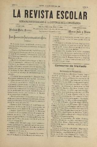 'La Revista escolar decenario dedicado a la defensa de la enseñanza' - Año II Número 71 - 1906 octubre 30