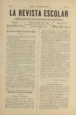 'La Revista escolar decenario dedicado a la defensa de la enseñanza' - Año II Número 73 - 1906 noviembre 15