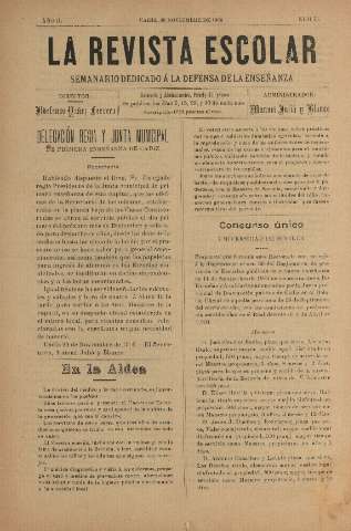 'La Revista escolar decenario dedicado a la defensa de la enseñanza' - Año II Número 75 - 1906 noviembre 30