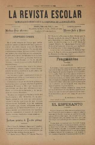 'La Revista escolar decenario dedicado a la defensa de la enseñanza' - Año II Número 76 - 1906 diciembre 7
