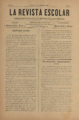 'La Revista escolar decenario dedicado a la defensa de la enseñanza' - Año II Número 77 - 1906 diciembre 15