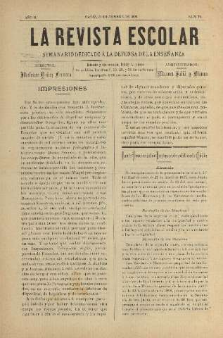 'La Revista escolar decenario dedicado a la defensa de la enseñanza' - Año II Número 79 - 1906 diciembre 31