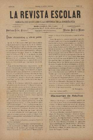 'La Revista escolar decenario dedicado a la defensa de la enseñanza' - Año III Número 94 - 1907 abril 23