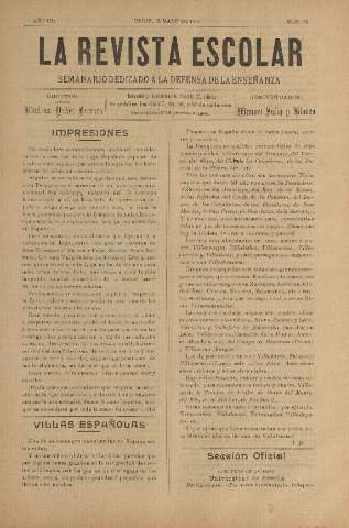 'La Revista escolar decenario dedicado a la defensa de la enseñanza' - Año III Número 97 - 1907 mayo 15