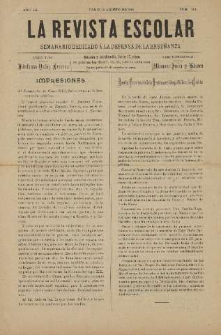 'La Revista escolar decenario dedicado a la defensa de la enseñanza' - Año III Número 111 - 1907 agosto 30