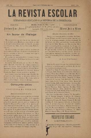 'La Revista escolar decenario dedicado a la defensa de la enseñanza' - Año III Número 119 - 1907 octubre 30
