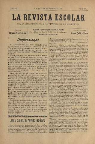 'La Revista escolar decenario dedicado a la defensa de la enseñanza' - Año III Número 125 - 1907 diciembre 14