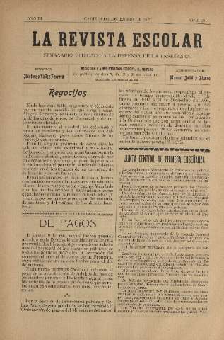 'La Revista escolar decenario dedicado a la defensa de la enseñanza' - Año III Número 126 - 1907 diciembre 23