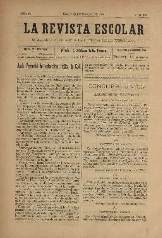 'La Revista escolar decenario dedicado a la defensa de la enseñanza' - Año IV Número 139 - 1908 marzo 30