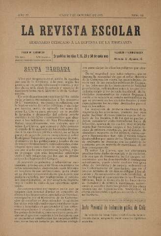 'La Revista escolar decenario dedicado a la defensa de la enseñanza' - Año IV Número 162 - 1908 octubre 7