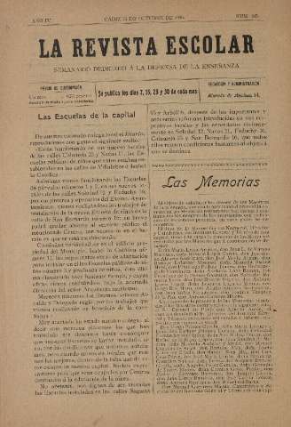 'La Revista escolar decenario dedicado a la defensa de la enseñanza' - Año IV Número 163 - 1908 octubre 15