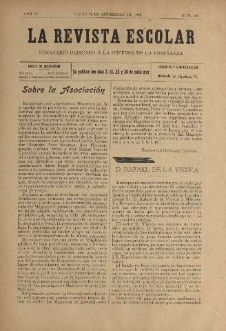 'La Revista escolar decenario dedicado a la defensa de la enseñanza' - Año IV Número 168 - 1908 noviembre 28