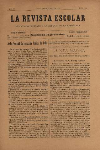 'La Revista escolar decenario dedicado a la defensa de la enseñanza' - Año V Número 195 - 1909 julio 20