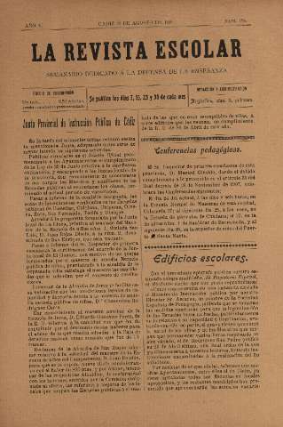 'La Revista escolar decenario dedicado a la defensa de la enseñanza' - Año V Número 198 - 1909 agosto 20