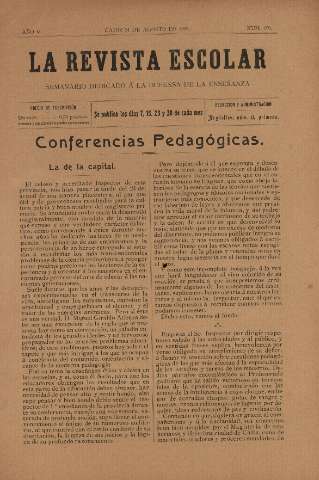 'La Revista escolar decenario dedicado a la defensa de la enseñanza' - Año V Número 199 - 1909 agosto 31