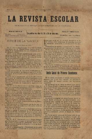 'La Revista escolar decenario dedicado a la defensa de la enseñanza' - Año VI Número 230 - 1910 julio 11