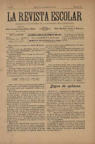 'La Revista escolar decenario dedicado a la defensa de la enseñanza' - Año VI Número 245 - 1910 diciembre 10