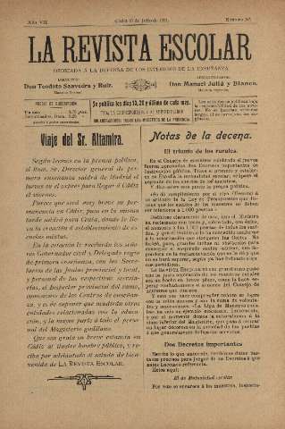'La Revista escolar decenario dedicado a la defensa de la enseñanza' - Año VII Número 265 - 1911 julio 10