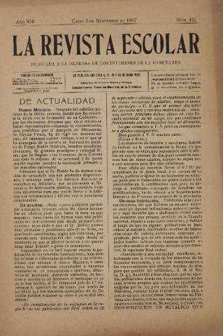 'La Revista escolar decenario dedicado a la defensa de la enseñanza' - Año XIII Número 432 - 1917 noviembre 5