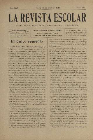 'La Revista escolar decenario dedicado a la defensa de la enseñanza' - Año XIV Número 459 - 1918 junio 18