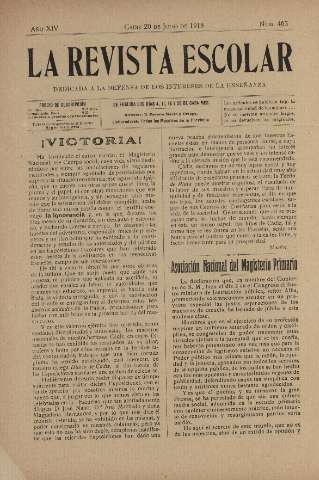 'La Revista escolar decenario dedicado a la defensa de la enseñanza' - Año XIV Número 463 - 1918 julio 20
