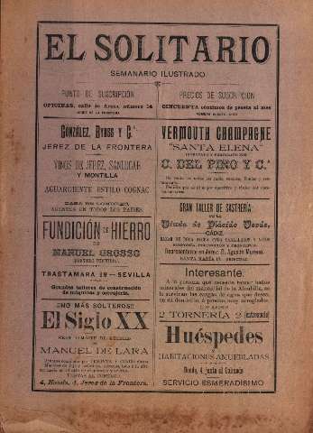 'El Solitario : periódico ilustrado' - Año II Número 25 - 1898 enero 26