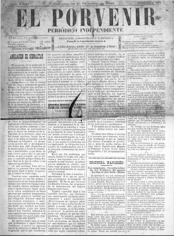 'El Porvenir : periódico independiente' - Año VIII Número 1398 - 1897 diciembre 30