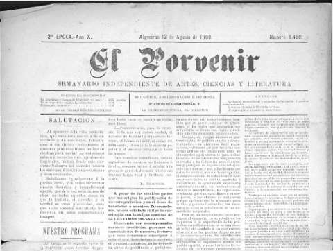 'El Porvenir : periódico independiente' - Año XI Número 1459 - 1900 agosto 12