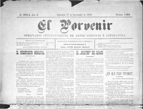 'El Porvenir : periódico independiente' - Año XI Número 1464 - 1900 septiembre 17