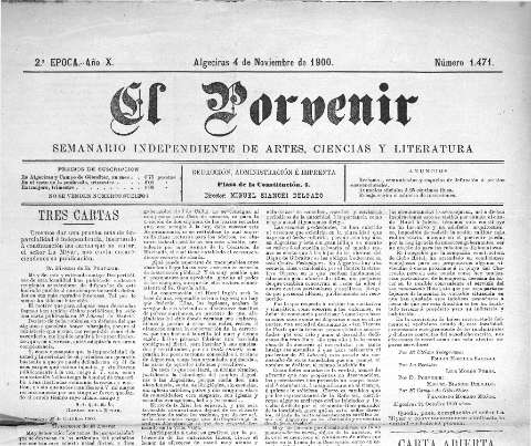 'El Porvenir : periódico independiente' - Año XI Número 1471 - 1900 noviembre 4