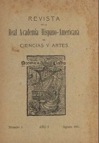 'Real Academia Hispano-Americana de Ciencias y Artes : revista ilustrada' - Número 5 - 1910 agosto 1