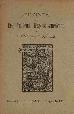 'Real Academia Hispano-Americana de Ciencias y Artes : revista ilustrada' - Número 6 - 1910 septiembre 1